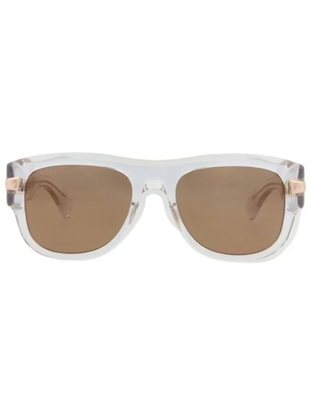 New Gucci Mens Square/Rectangle Crystal Crystal Brown Fashion Designer Sunglasse